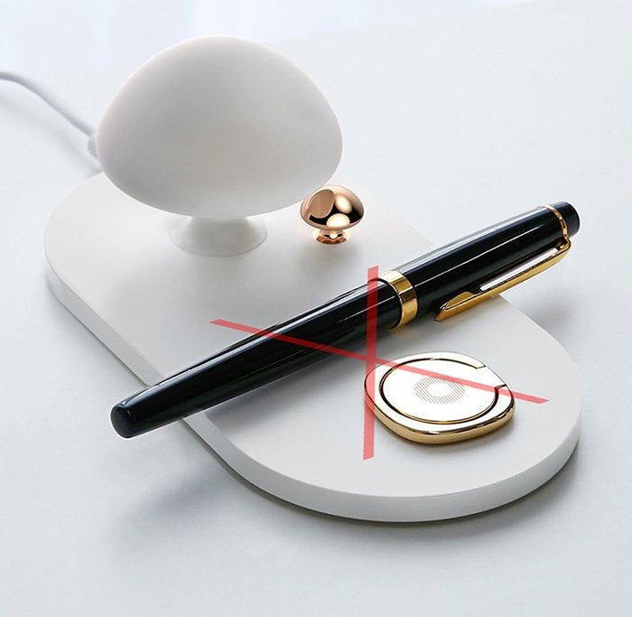 Беспроводная зарядка Baseus Mushroom lamp Wireless Charger Белая - Изображение 104500