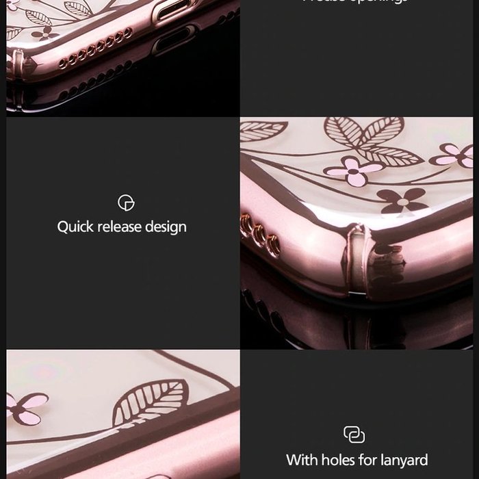 Чехол накладка Swarovski Kingxbar Flowers для iPhone 8 Plus Розовый - Изображение 98399