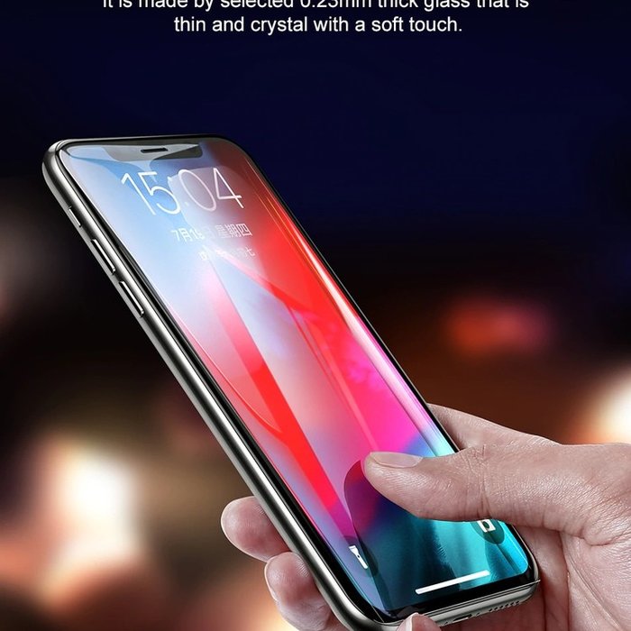 Защитное стекло Baseus Pet Soft Screen Anti-Bluelight 0.23mm для iPhone Xr Черное - Изображение 104969