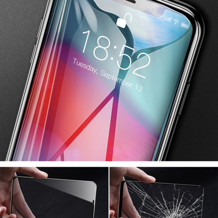 Защитное стекло Baseus Anti-fingerprints 0.3mm для iPhone Xs Max Черное - Изображение 105224