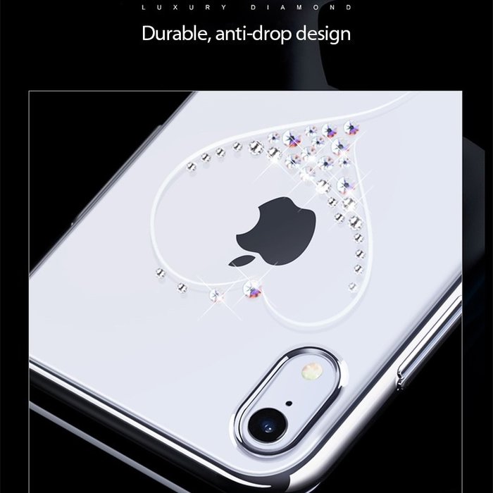 Чехол накладка Swarovski Kingxbar Wish Series для iPhone Xr Серебро - Изображение 105251