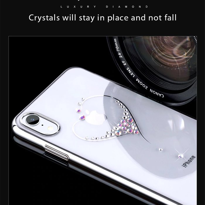 Чехол накладка Swarovski Kingxbar Wish Series для iPhone Xr Серебро - Изображение 105254
