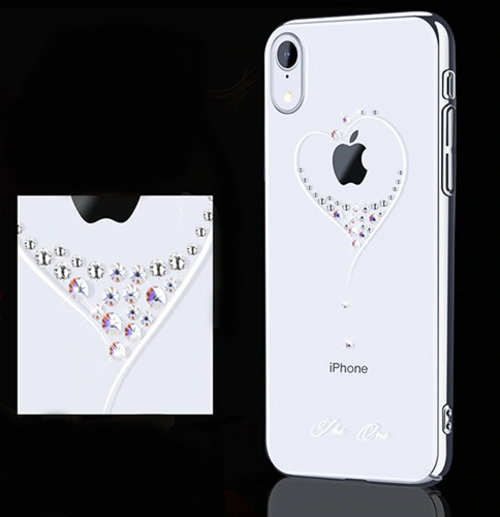 Чехол накладка Swarovski Kingxbar Wish Series для iPhone Xr Серебро - Изображение 105260