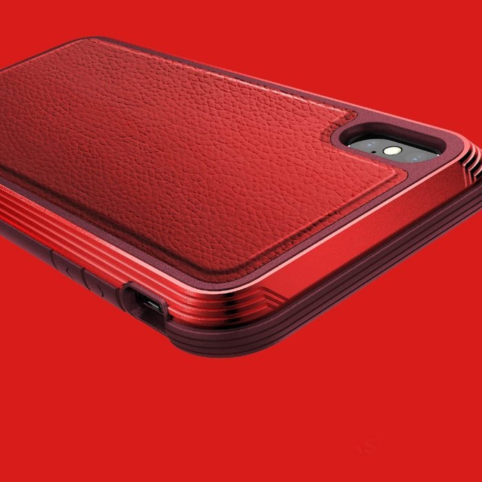 Противоударный кожаный чехол накладка X-Doria Defense Lux для iPhone Xs Max Красный - Изображение 105299