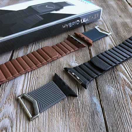 Кожаный ремешок X-Doria Hybrid Leather для Apple Watch 3 / 2 / 1 (42мм) Черный - Изображение 98542