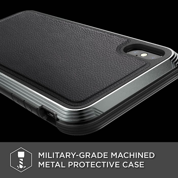 Противоударный кожаный чехол накладка X-Doria Defense Lux для iPhone Xs Max Черный - Изображение 105320