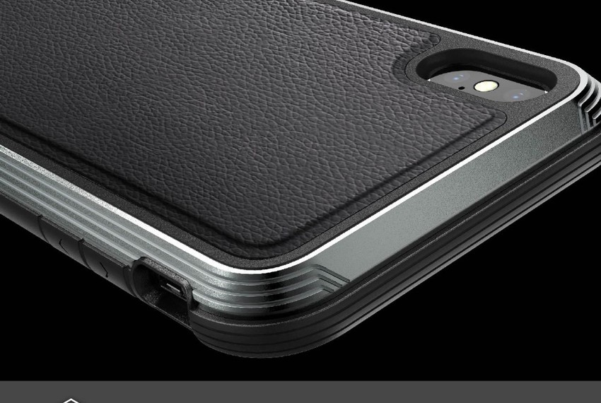 Противоударный кожаный чехол накладка X-Doria Defense Lux для iPhone Xs Max Черный