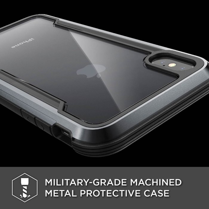 Противоударный чехол накладка X-Doria Defense Shield для iPhone Xs Max Черный - Изображение 105338