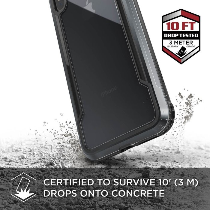 Противоударный чехол накладка X-Doria Defense Shield для iPhone Xs Max Черный - Изображение 105335