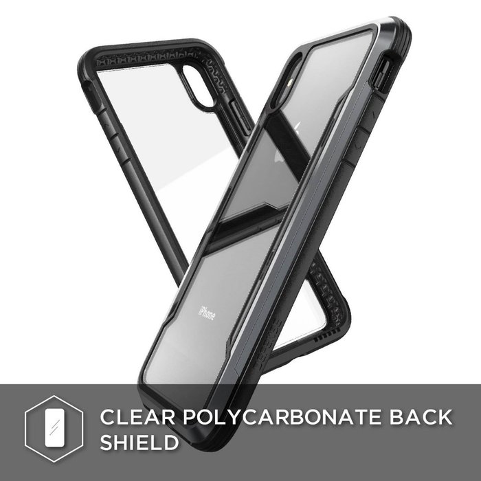 Противоударный чехол накладка X-Doria Defense Shield для iPhone Xs Max Черный - Изображение 105326