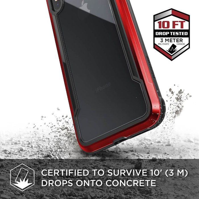 Противоударный чехол накладка X-Doria Defense Shield для iPhone Xs Max Красный - Изображение 105353