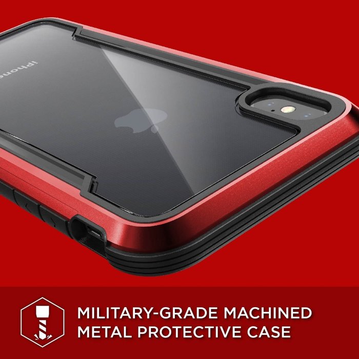 Противоударный чехол накладка X-Doria Defense Shield для iPhone Xs Max Красный - Изображение 105356