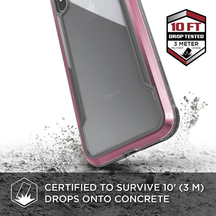 Противоударный чехол накладка X-Doria Defense Shield для iPhone Xs Max Розовый - Изображение 105371
