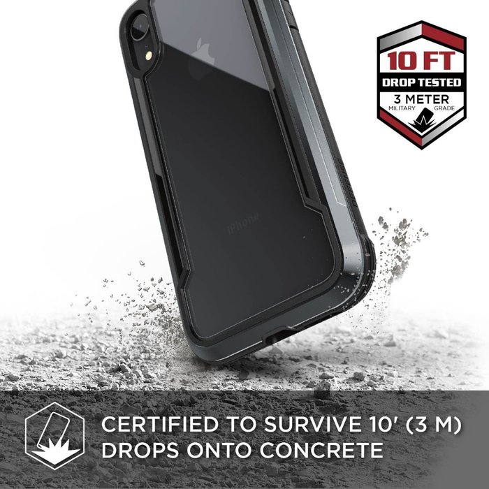 Противоударный чехол накладка X-Doria Defense Shield для iPhone Xr Черный - Изображение 105446