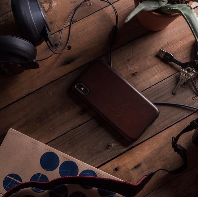 Кожаный чехол накладка Nomad Rugged Rustic Leather для iPhone X Коричневый - Изображение 105518