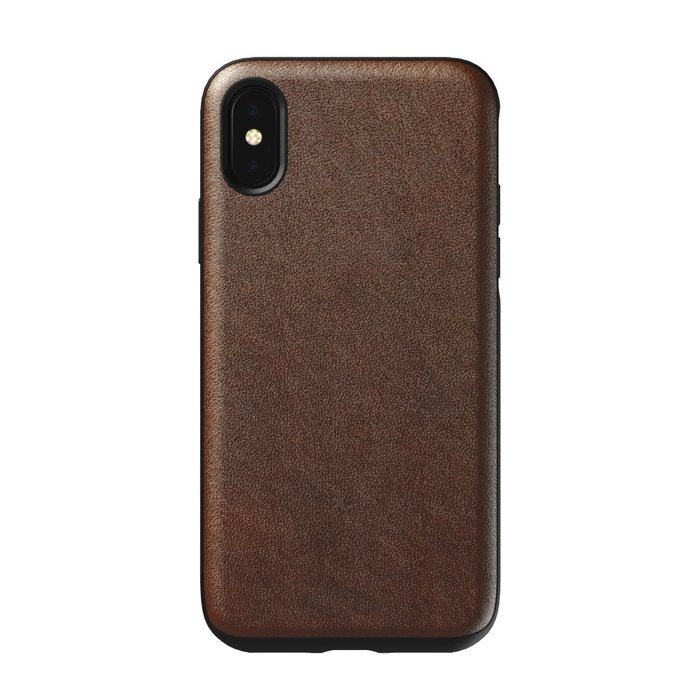 Кожаный чехол накладка Nomad Rugged Rustic Leather для iPhone X Коричневый - Изображение 105479