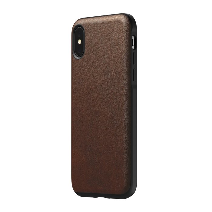 Кожаный чехол накладка Nomad Rugged Rustic Leather для iPhone X Коричневый - Изображение 105482