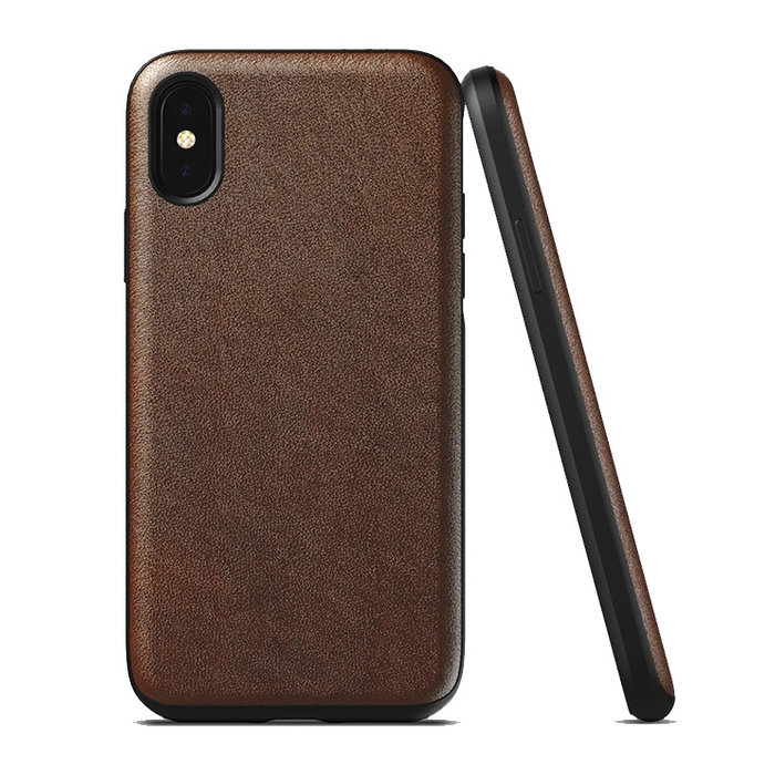 Кожаный чехол накладка Nomad Rugged Rustic Leather для iPhone X Коричневый - Изображение 105521