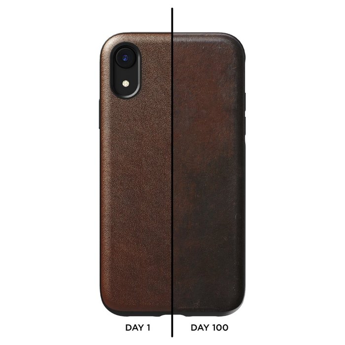 Кожаный чехол накладка Nomad Rugged Rustic Leather для iPhone Xr Коричневый - Изображение 105623