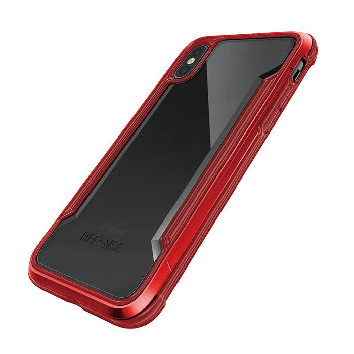 Противоударный чехол накладка X-Doria Defense Shield Clear для iPhone X Красный - Изображение 103465