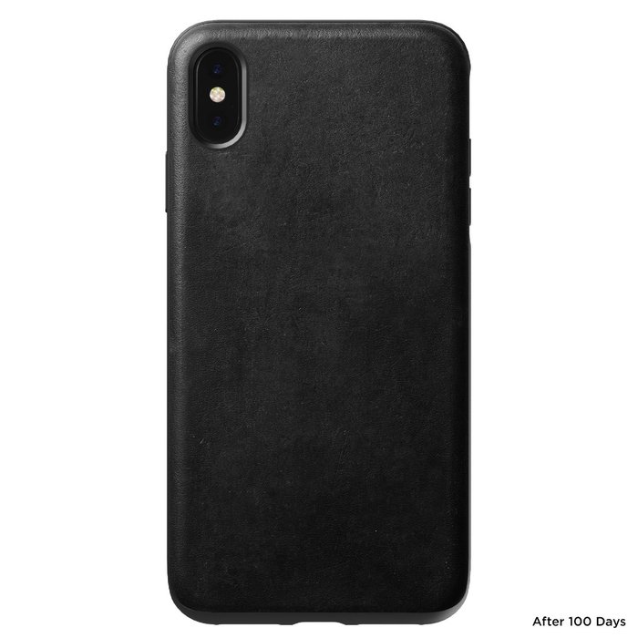 Кожаный чехол накладка Nomad Rugged Rustic Leather для iPhone Xs Max Черный - Изображение 105713