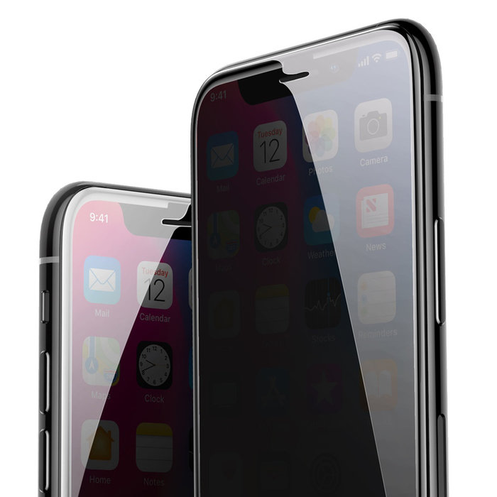 Защитное стекло Baseus Anti-Peeping 0.23mm для iPhone Xs Max Черное - Изображение 106278