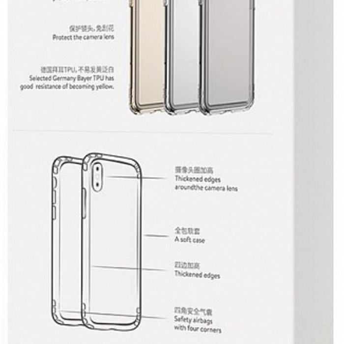 Силиконовый чехол накладка Baseus Safety Airbags Case для iPhone Xs Золото - Изображение 106599