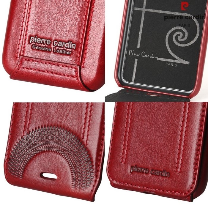 Кожаный чехол флип Pierre Cardin для iPhone 7 Красный - Изображение 98896