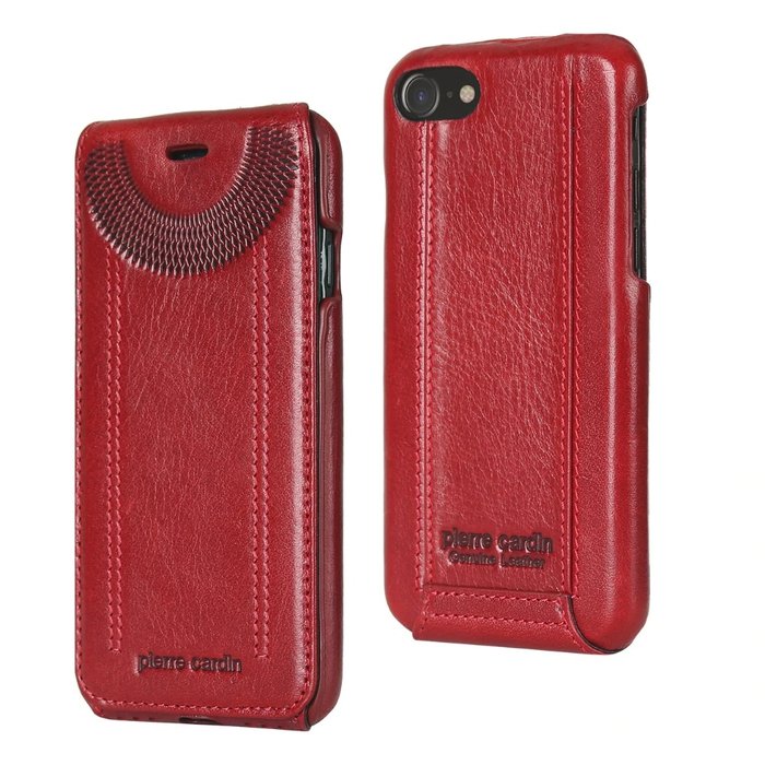 Кожаный чехол флип Pierre Cardin для iPhone 7 Красный - Изображение 98893