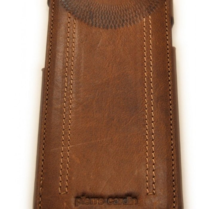 Кожаный чехол флип Pierre Cardin для iPhone 8 Коричневый - Изображение 107522