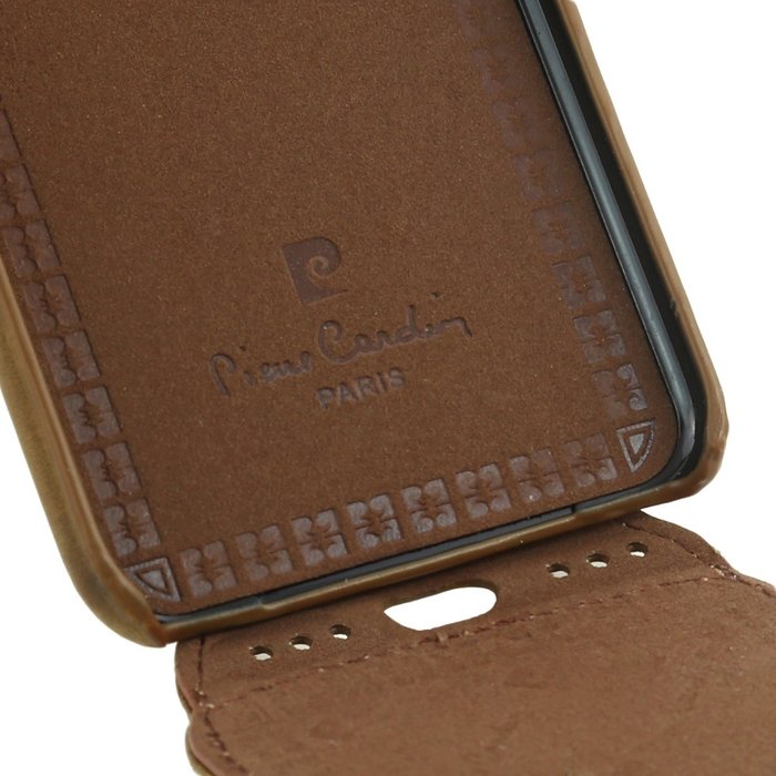 Кожаный чехол флип Pierre Cardin для iPhone 7 Коричневый - Изображение 98971