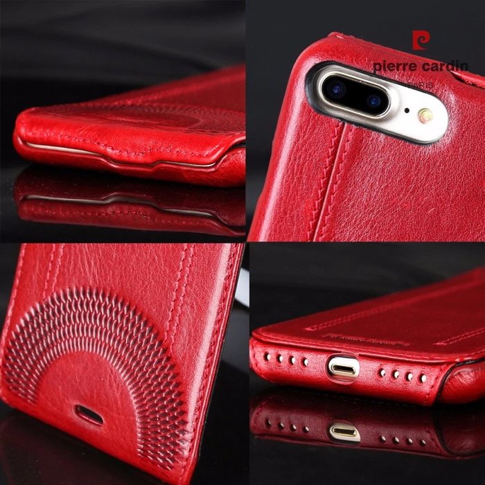 Кожаный чехол флип Pierre Cardin для iPhone 7 Красный - Изображение 98926