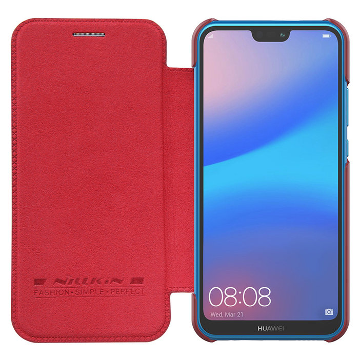 Чехол книжка Nillkin Qin Leather Case для Huawei P20 Lite Красный - Изображение 99074
