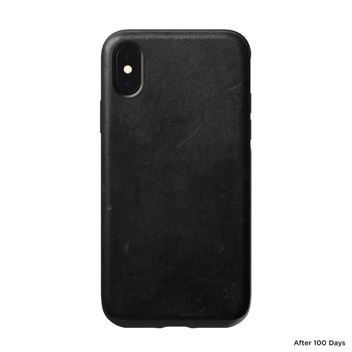 Кожаный чехол накладка Nomad Rugged Rustic Leather для iPhone Xs Черный - Изображение 108012