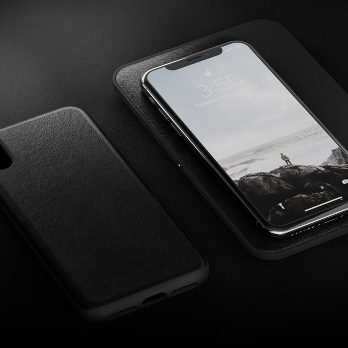 Кожаный чехол накладка Nomad Rugged Rustic Leather для iPhone Xs Черный - Изображение 108033