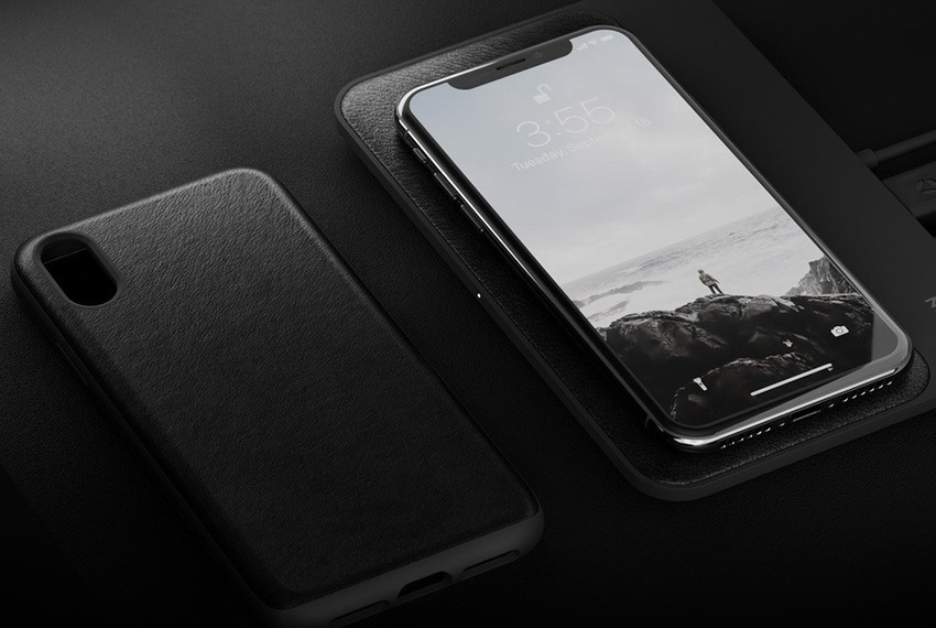 Кожаный чехол накладка Nomad Rugged Rustic Leather для iPhone Xs Черный