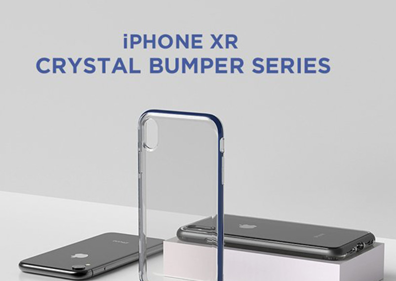 Чехол накладка VRS Design Crystal Bumper для iPhone Xr Синий