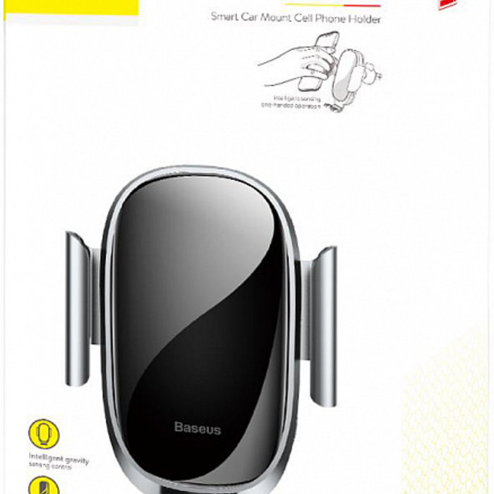 Автомобильный держатель для телефона в воздуховод Baseus Smart Car Mount Серебро - Изображение 109136
