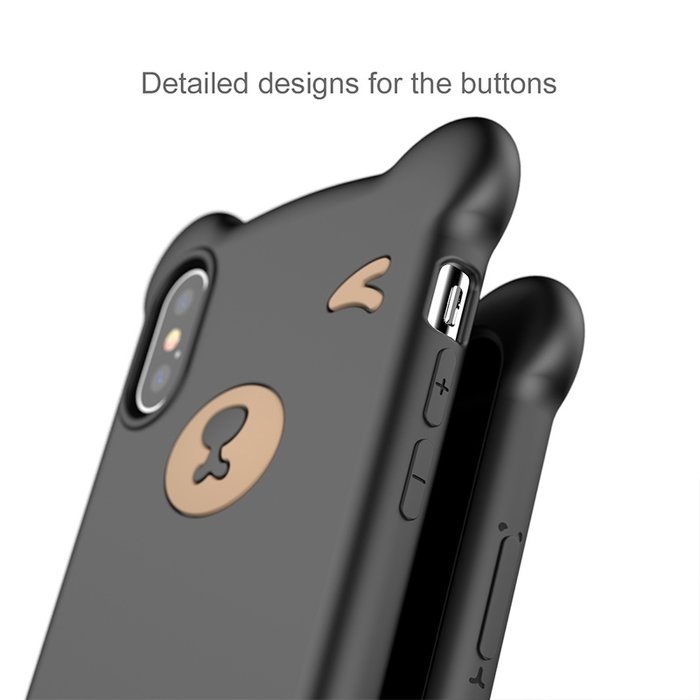 Силиконовый чехол накладка Baseus Bear Case для iPhone Xs Max Черный - Изображение 110882