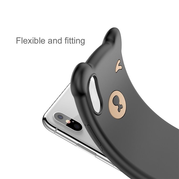 Силиконовый чехол накладка Baseus Bear Case для iPhone Xs Max Черный - Изображение 110888