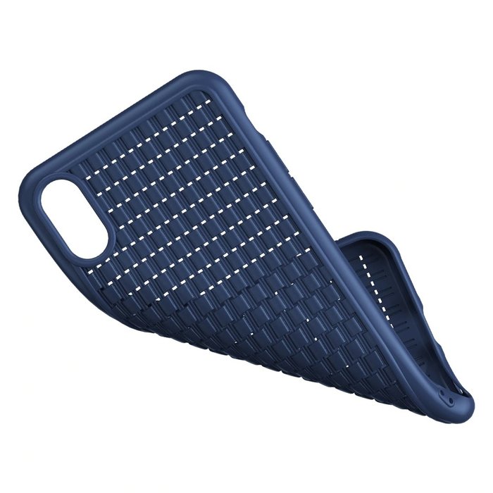 Силиконовый чехол накладка Baseus Weaving Case для iPhone Xr Синий - Изображение 110912