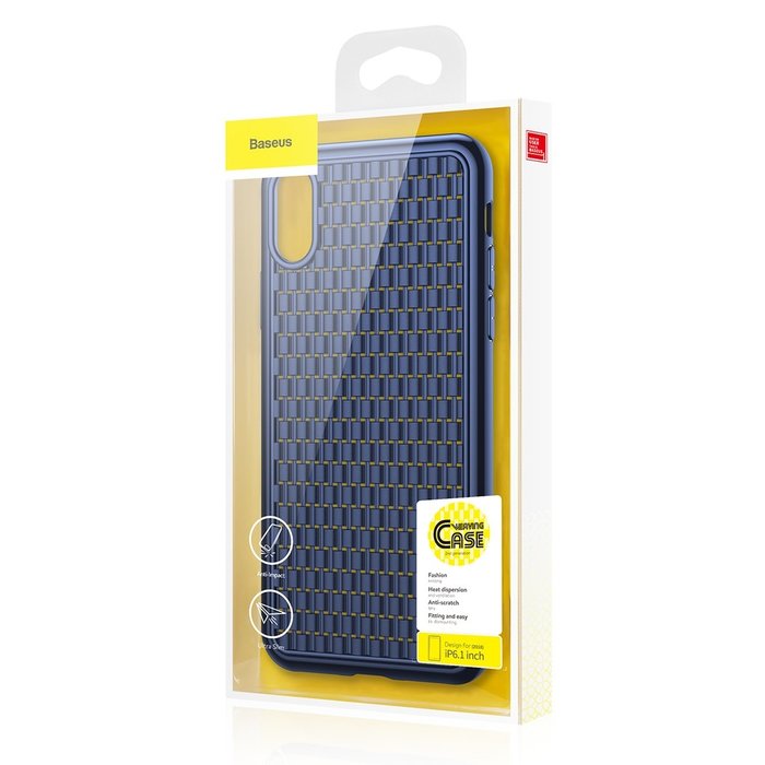 Силиконовый чехол накладка Baseus Weaving Case для iPhone Xr Синий - Изображение 110915