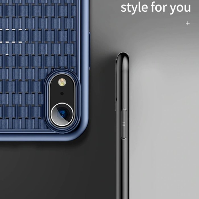 Силиконовый чехол накладка Baseus Weaving Case для iPhone Xr Синий - Изображение 110918