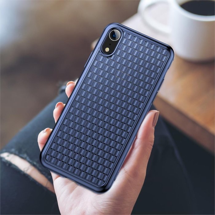 Силиконовый чехол накладка Baseus Weaving Case для iPhone Xr Синий - Изображение 110921