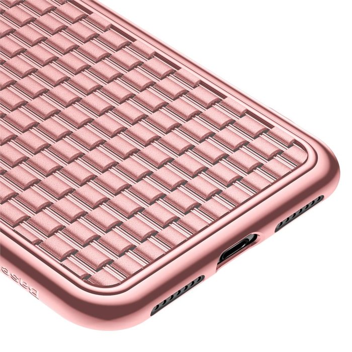 Силиконовый чехол накладка Baseus Weaving Case для iPhone Xr Розовый - Изображение 110933