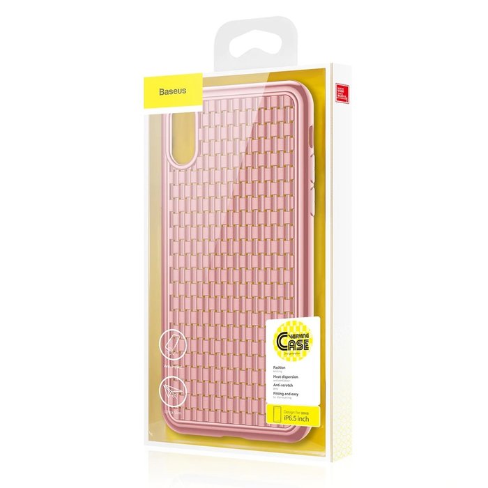 Силиконовый чехол накладка Baseus Weaving Case для iPhone Xr Розовый - Изображение 110939