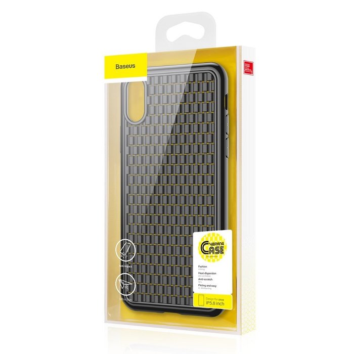 Силиконовый чехол накладка Baseus Weaving Case для iPhone Xr Черный - Изображение 110960