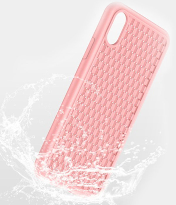 Силиконовый чехол накладка Baseus Weaving Case для iPhone Xr Розовый - Изображение 110942