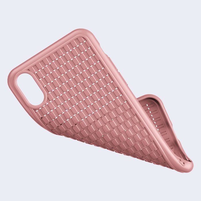 Силиконовый чехол накладка Baseus Weaving Case для iPhone Xr Розовый - Изображение 110948