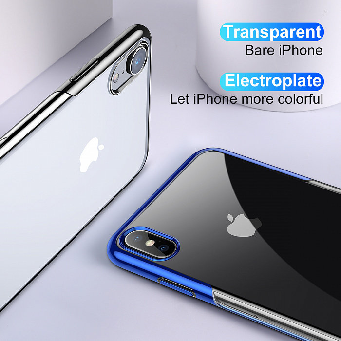 Чехол накладка Baseus Shining Case для iPhone Xr Синий - Изображение 111257